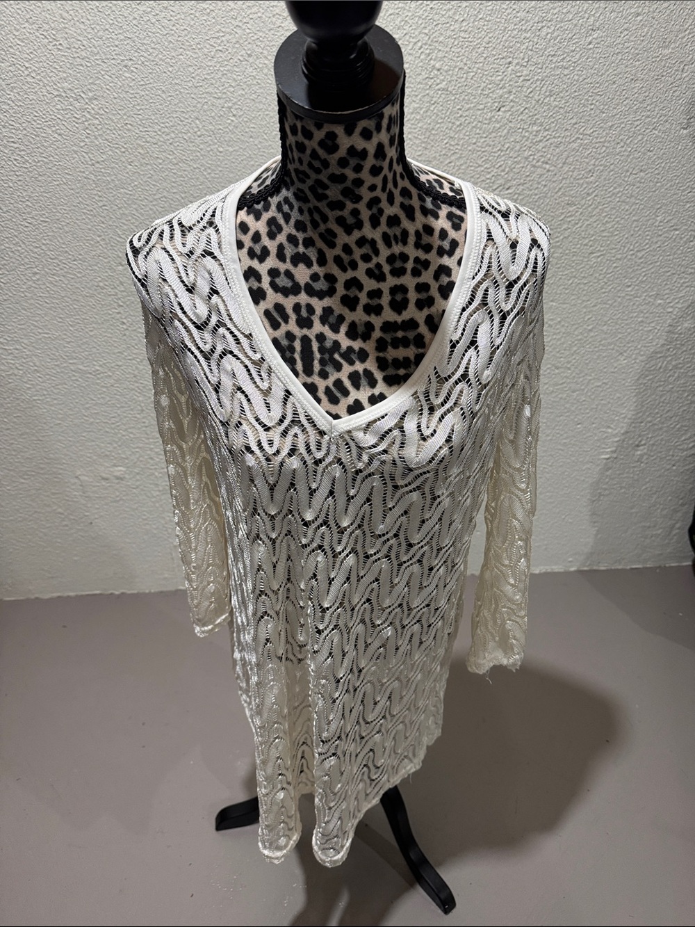 Jordan Taylor Leopard Print Top in Black and Cream